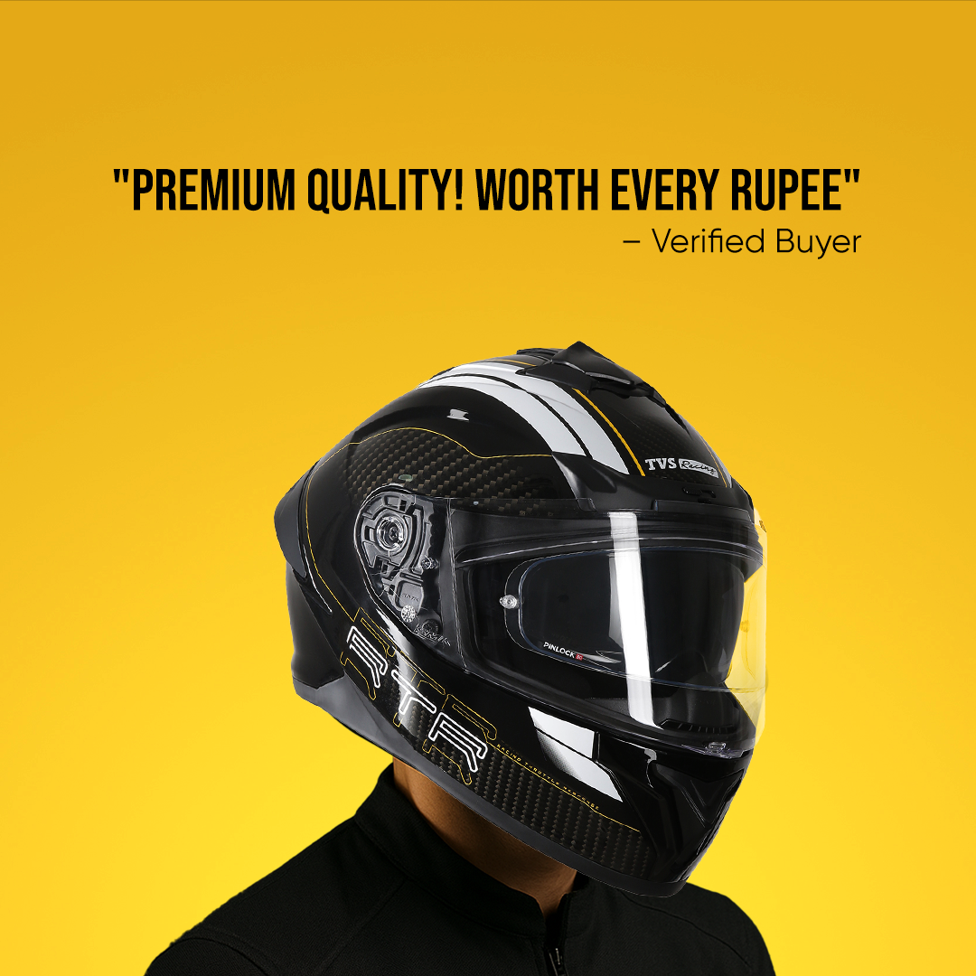 TVS Racing Hurricane Helmet Full-Face, Aerodynamic Design